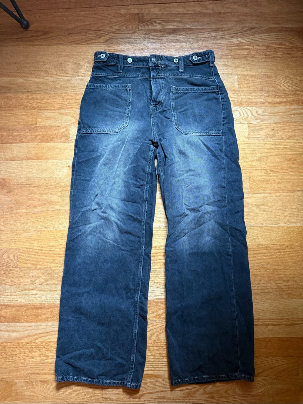Free People Women's Boyfriend Jeans in Dark Blue Wash